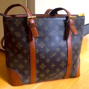 Double shoulder strap faux leather Handbag,